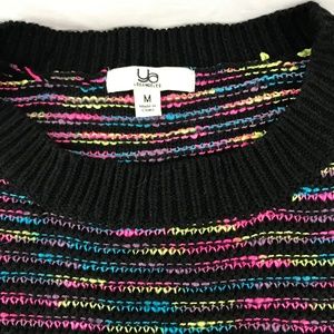 Ya Los Angeles Sweaters - Ya Neon Black Loose Knit Draped Sweater Ya Los Angeles Sweaters - Ya Neon Black Loose Knit Draped Sweater